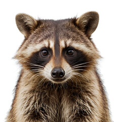 Obraz premium close up of a raccoon isolated on white background