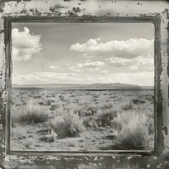 black white frame landscape