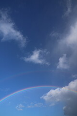 雨上がり青空にかかる虹と雲　#レインボー　#rainbow