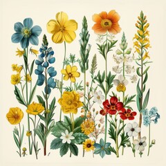 A Bouquet of Wildflowers in Vibrant Colors