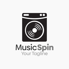 Music Spin Logo Design Template. Good for Business, Agency, Community and Organization