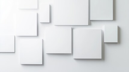 Blank sticker mockup, minimalist design, 3D illustration