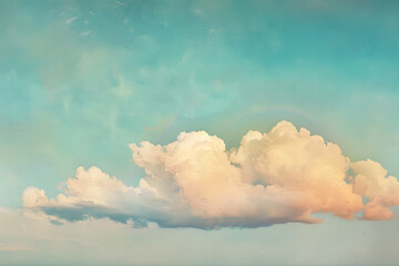 clouds on the sky view, vintage poster, sepia filter, high quality PNG