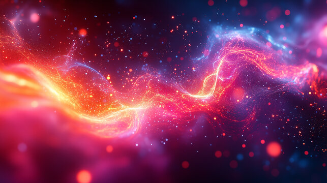 Abstract image. Chaotic intelligence is represented by chaotic lines. Neon
