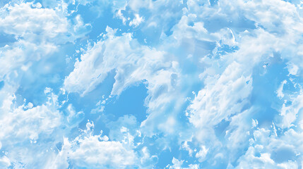 blue sky with clouds poster, high quality PNG