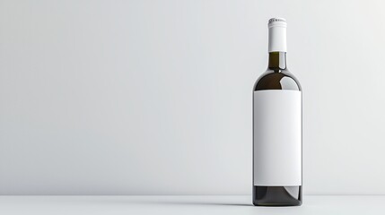 Blank bottle label mockup, minimalist design, 3D illustration
