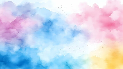 Abstract Watercolor Background with Blue  Pink  and Yellow Colors