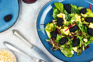 Health salad on table.