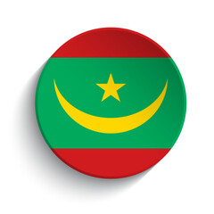 Fototapeta premium Mauritania flag button