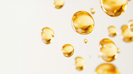 Golden Oil Drops Abstract Background