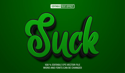 Editable 3d text style effect - Suck Sticker Screen Printing text effect Template