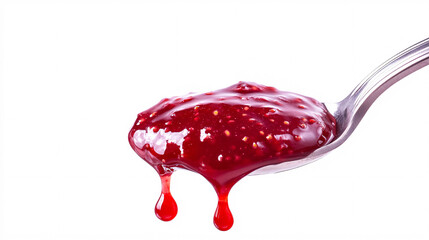Delicious Raspberry Jam Dripping From Spoon