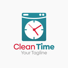 Clean Time Logo Design Template. Good for Business, Agency, Community and Organization
