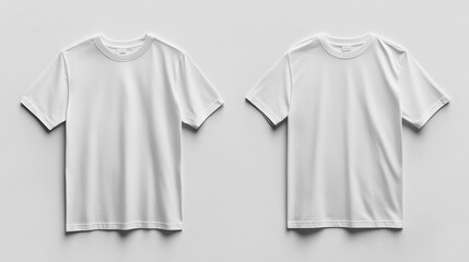 White plain blank t-shirt mockup isolated on plain background, place your design or logo on it. AI generated.