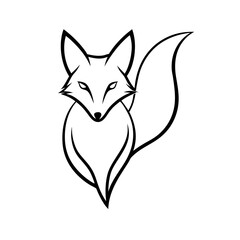 Obraz premium Fox Logo Vector line Art