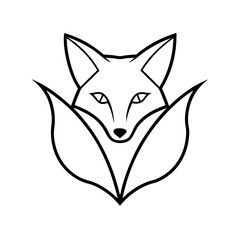 Fox Logo Vector line Art