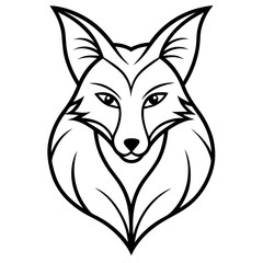Fox Logo Vector line Art