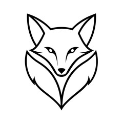 Fox Logo Vector line Art