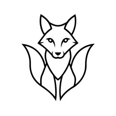 Fox Logo Vector line Art