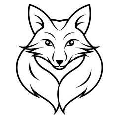 Fox Logo Vector line Art