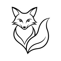Obraz premium Fox Logo Vector line Art