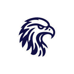 minimalist eagle head lineart vector logo