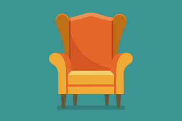 A beautiful furniture chair wingback vector art illustration