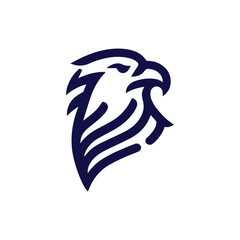 minimalist eagle head lineart vector logo