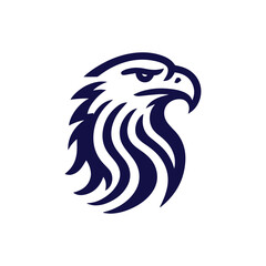 minimalist eagle head lineart vector logo