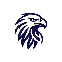 minimalist eagle head lineart vector logo