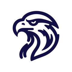 minimalist eagle head lineart vector logo
