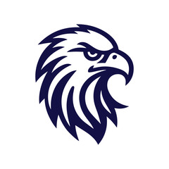minimalist eagle head lineart vector logo