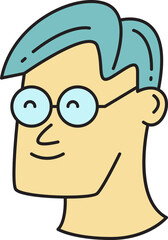 Nerd Man Character Head Icon