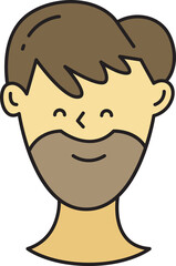 Beard Man Character Head Icon