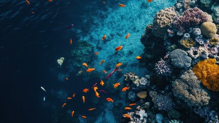 Coral Reef and Fish Underwater