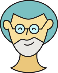 Beard Man Character Head Icon
