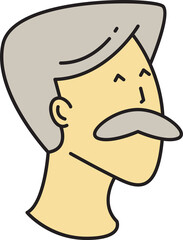 Old Man Character Head Icon
