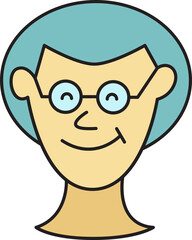 Nerd Man Character Head Icon