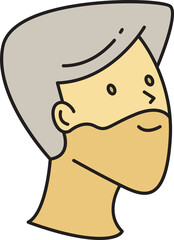 Beard Man Character Head Icon