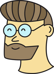 Nerd Man Character Head Icon