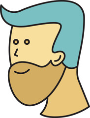 Beard Man Character Head Icon