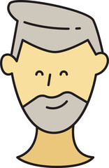 Beard Man Character Head Icon