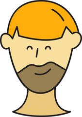 Beard Man Character Head Icon