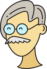 Old Man Character Head Icon