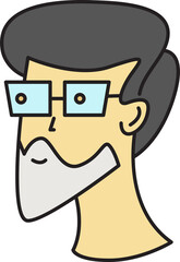 Beard Man Character Head Icon