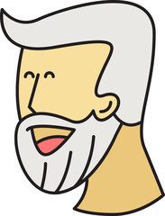 Beard Man Character Head Icon