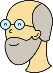 Old Man Character Head Icon