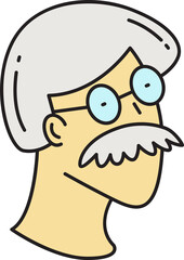 Old Man Character Head Icon
