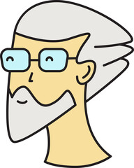 Beard Man Character Head Icon