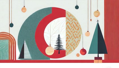 Colorful stylish Christmas art picture